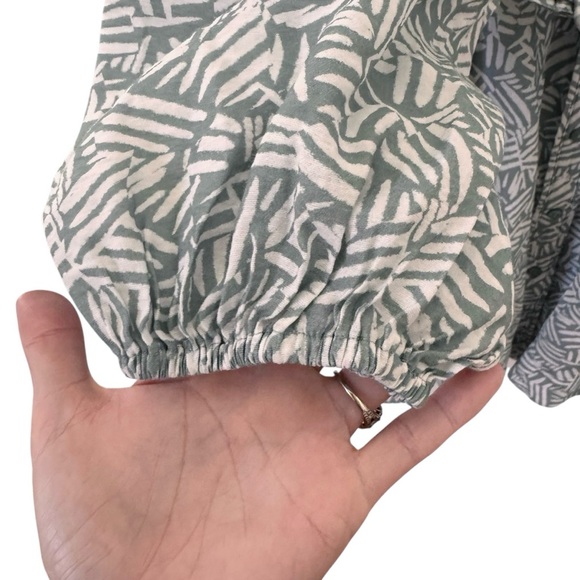 Johnathan Simkhai Bronte Off-the-Shoulder Belted Mini Dress in Palm Leaf Size L - Picture 6 of 11